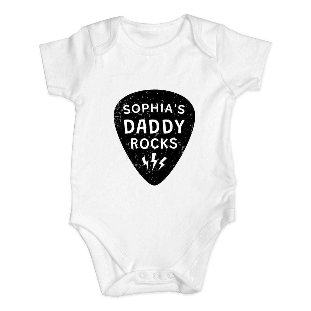 Personalised Daddy Rocks 0-3 Months Baby Vest