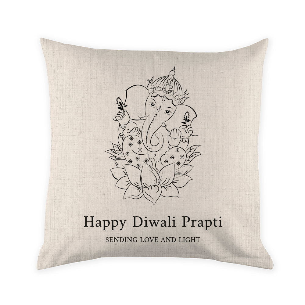 Personalised Diwali Ganesh Cushion Cover