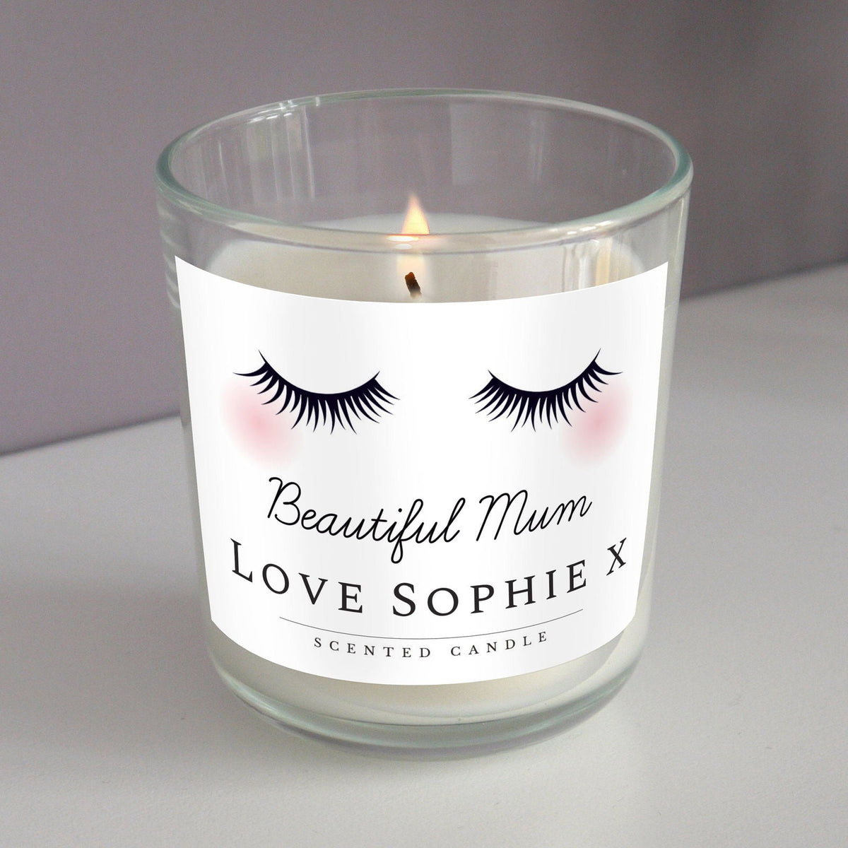 Personalised Eyelashes Scented Jar Candle