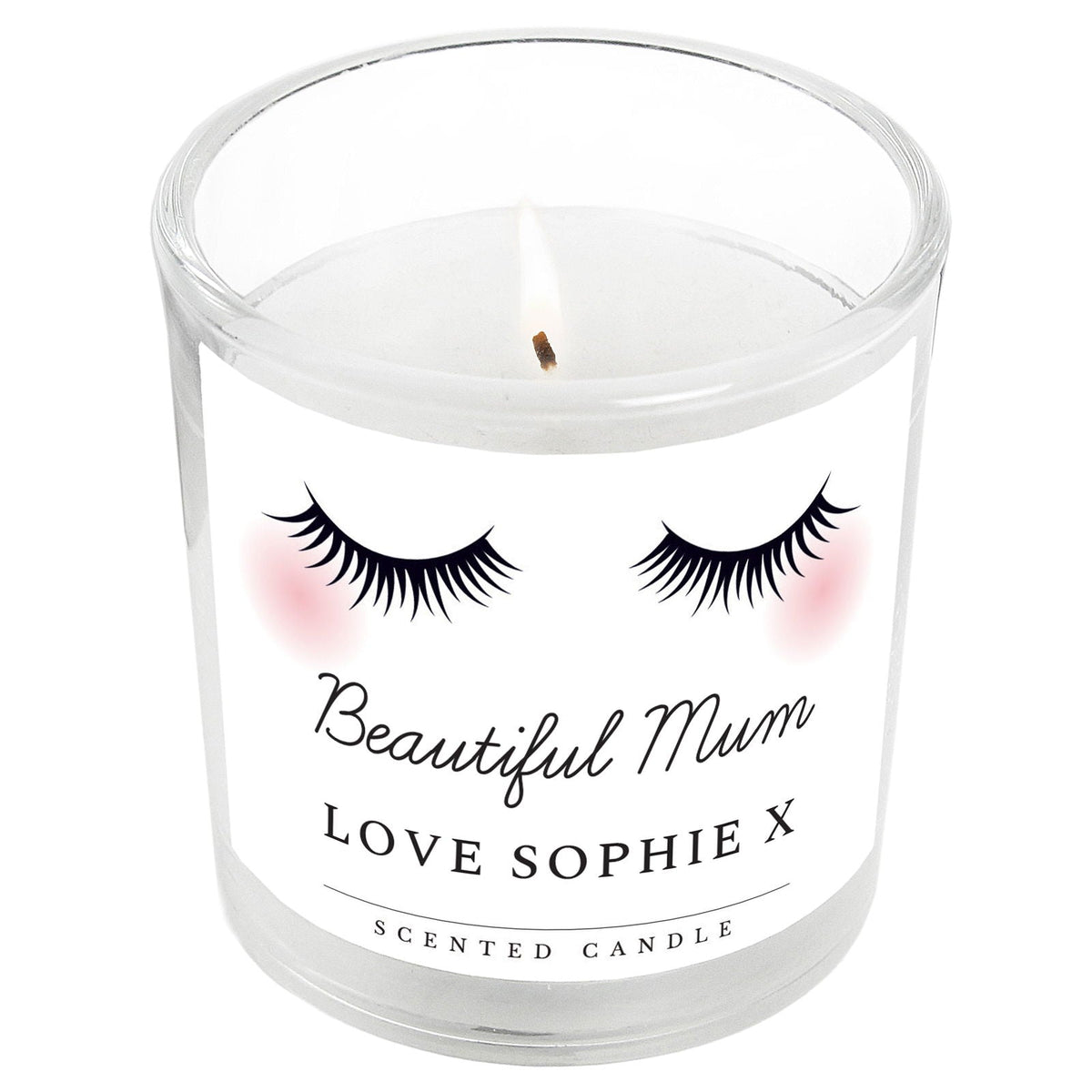 Personalised Eyelashes Scented Jar Candle