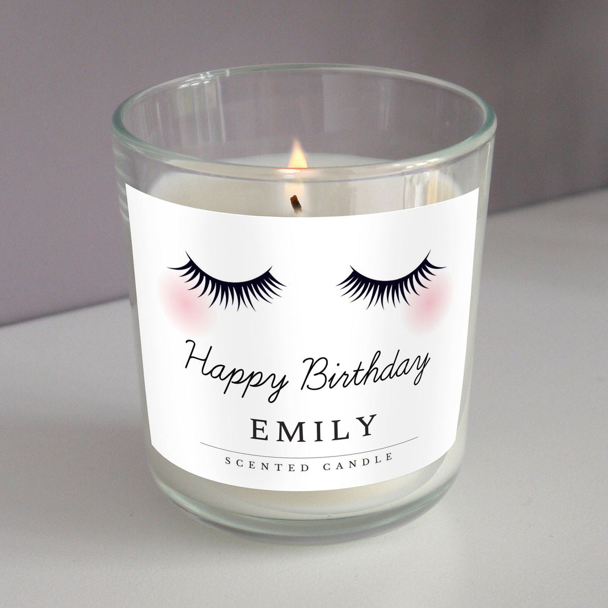 Personalised Eyelashes Scented Jar Candle