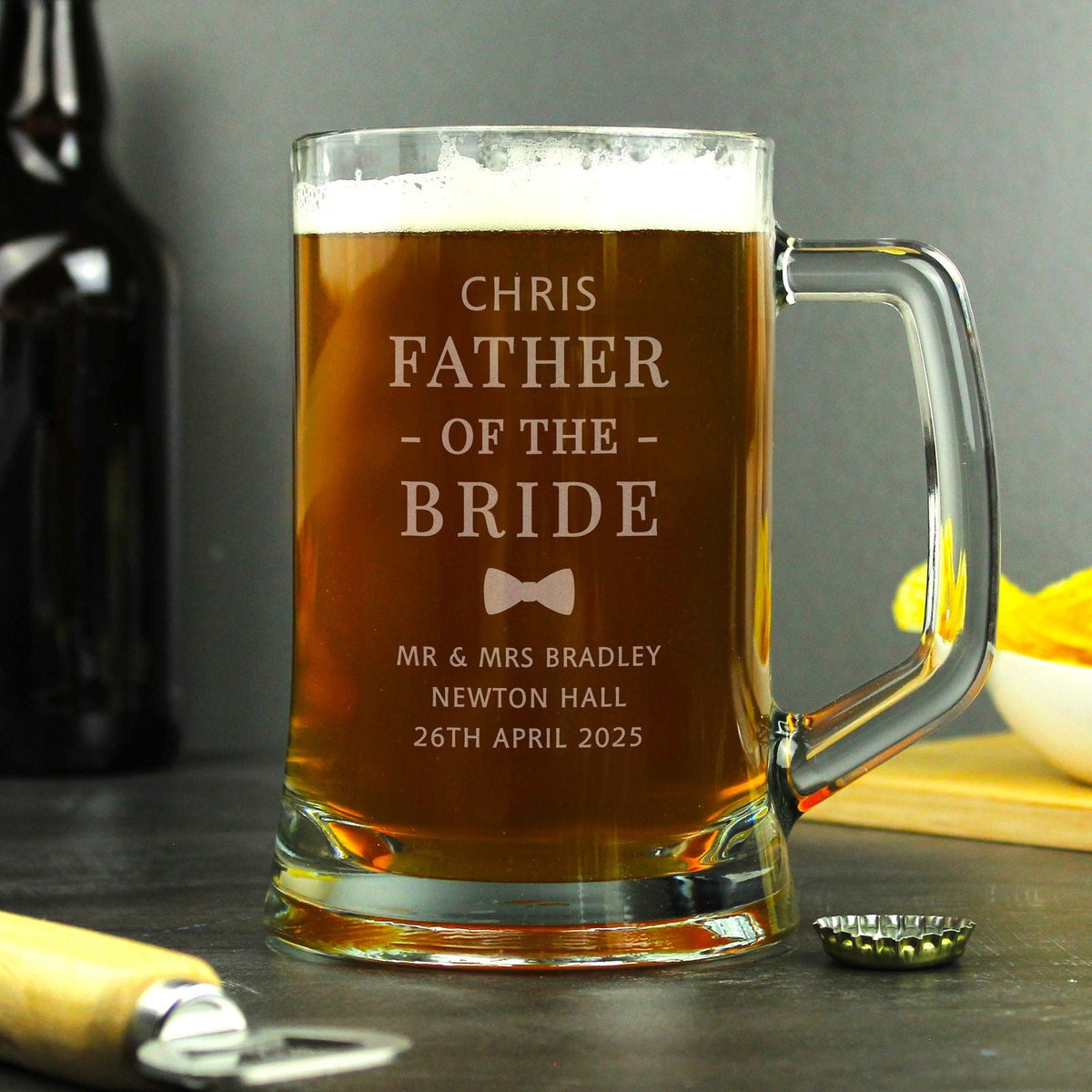 Personalised Father Of The Bride Pint Stern Tankard
