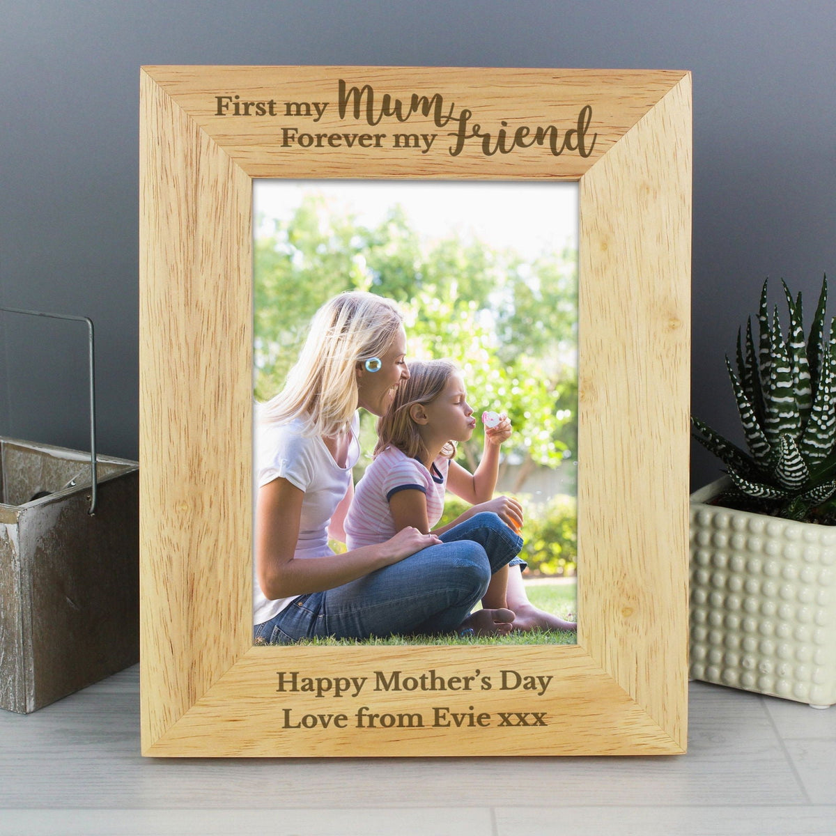 Personalised First My Mum Forever My Friend 5x7 Inch Wooden Photo Frame