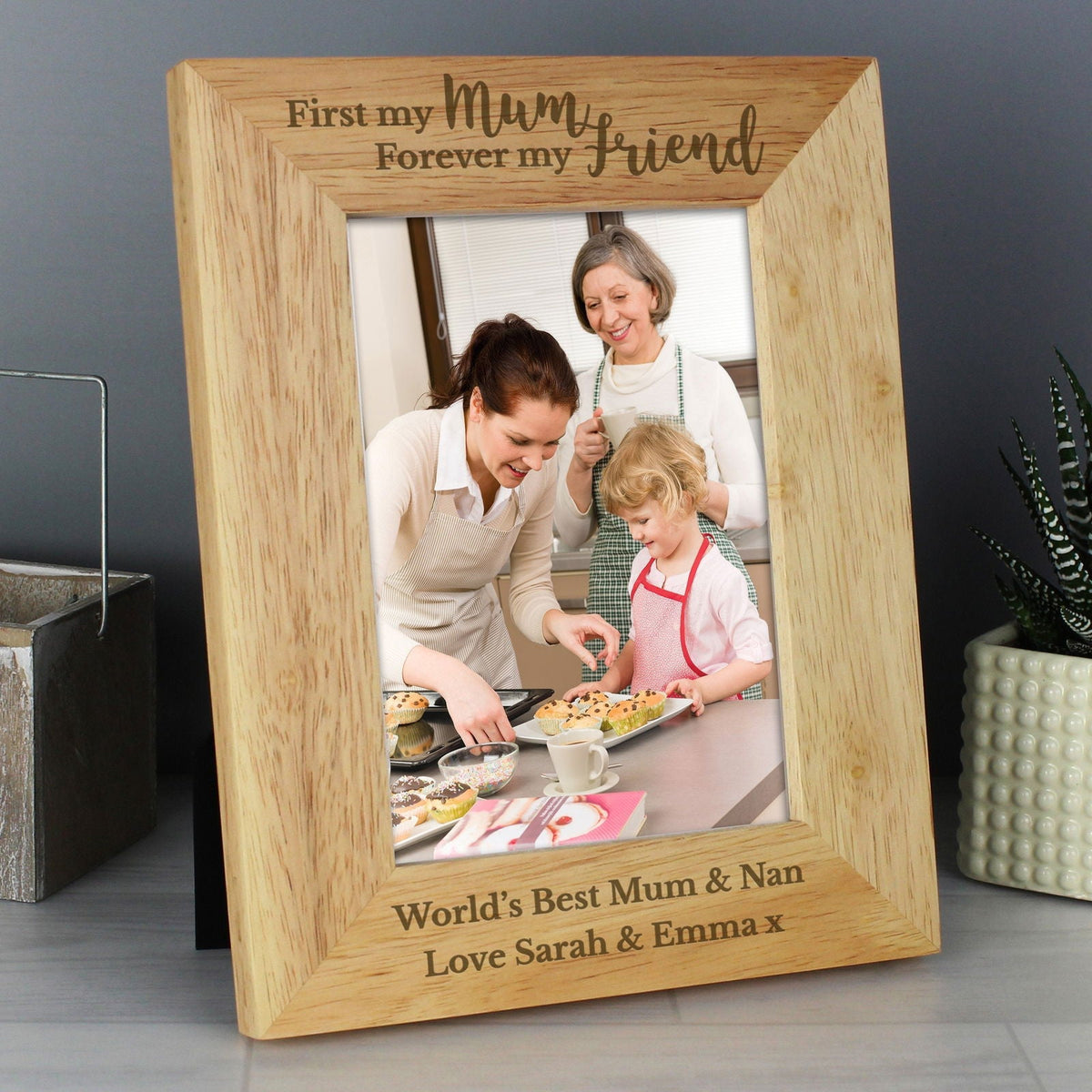 Personalised First My Mum Forever My Friend 5x7 Inch Wooden Photo Frame