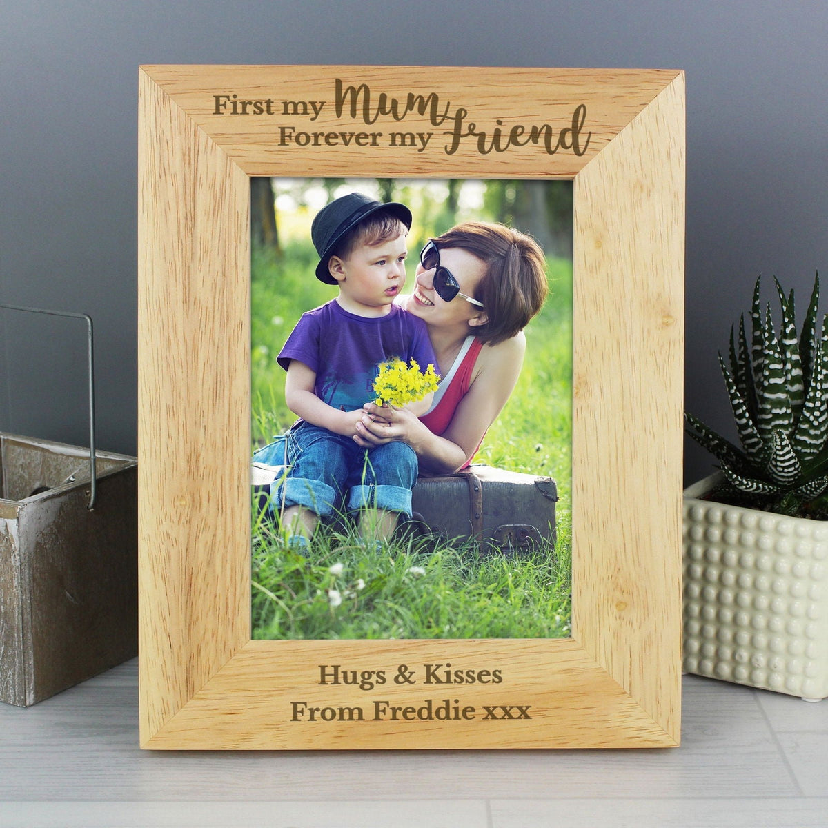 Personalised First My Mum Forever My Friend 5x7 Inch Wooden Photo Frame