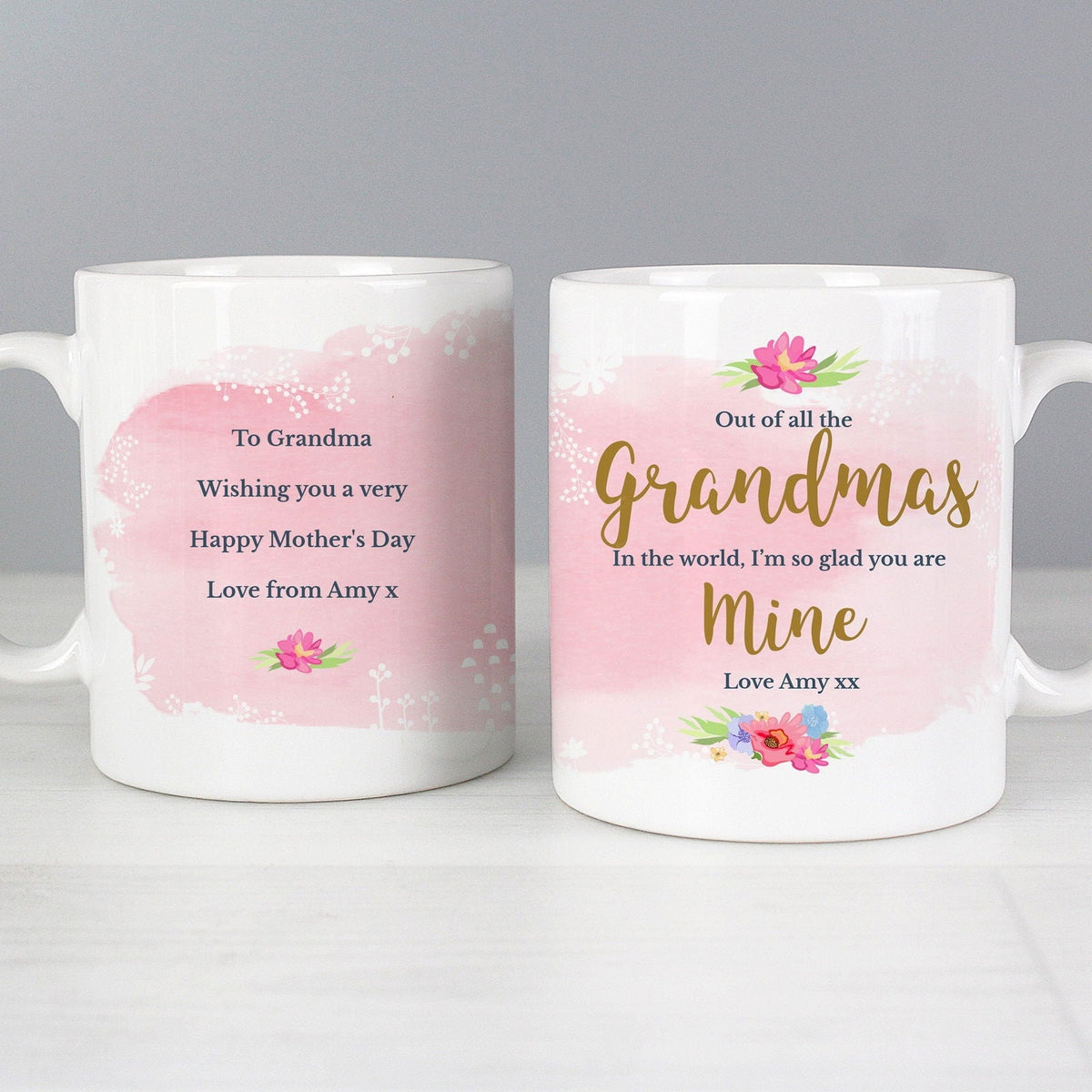 Personalised Floral Watercolour Mug