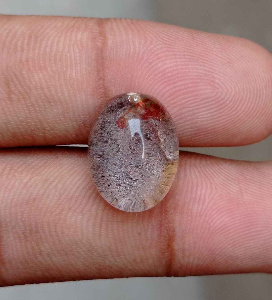 15.4ct Natural Phantom Quartz - Ghost Quartz - 16x13mm
