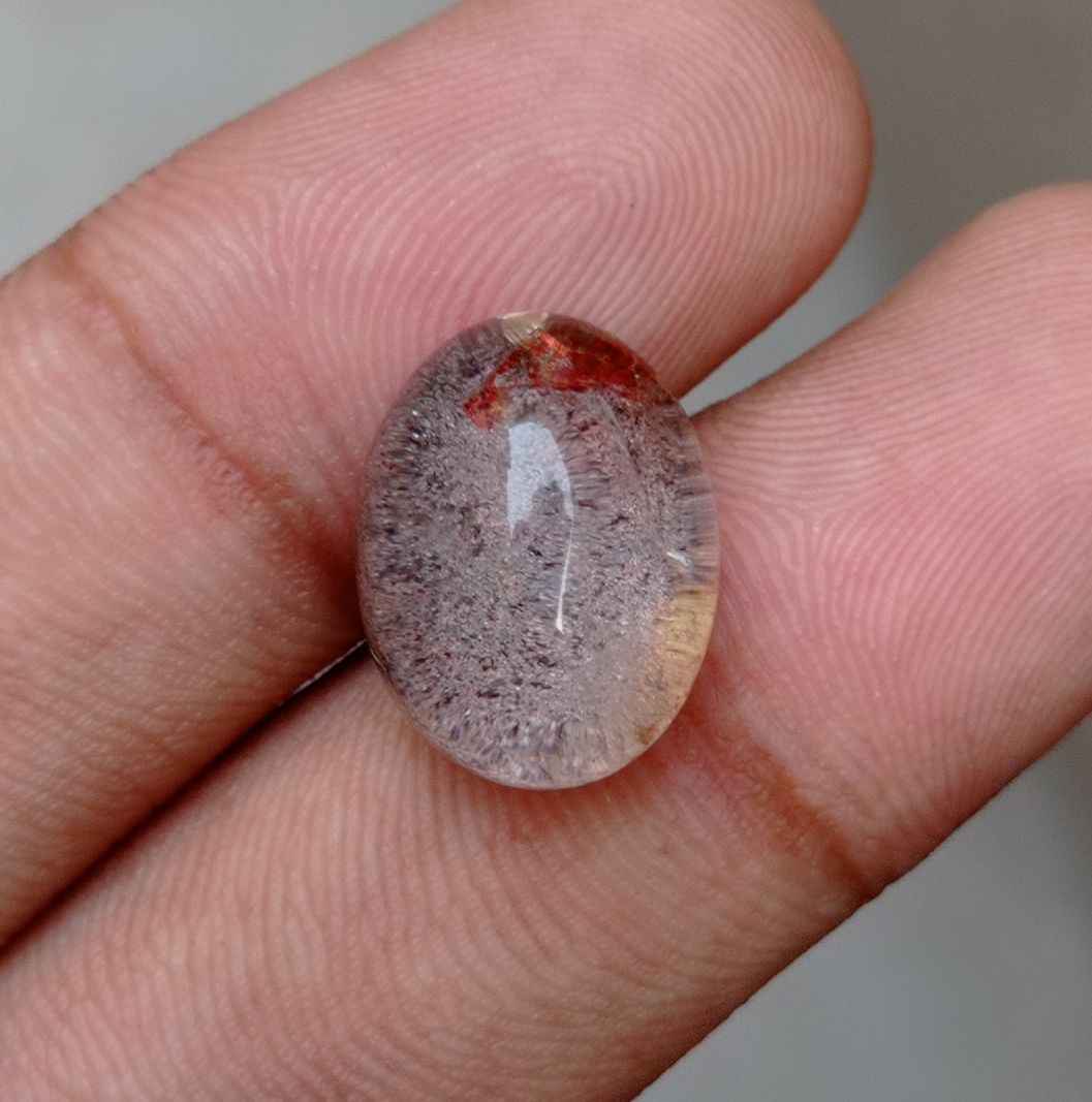 15.4ct Natural Phantom Quartz - Ghost Quartz - 16x13mm