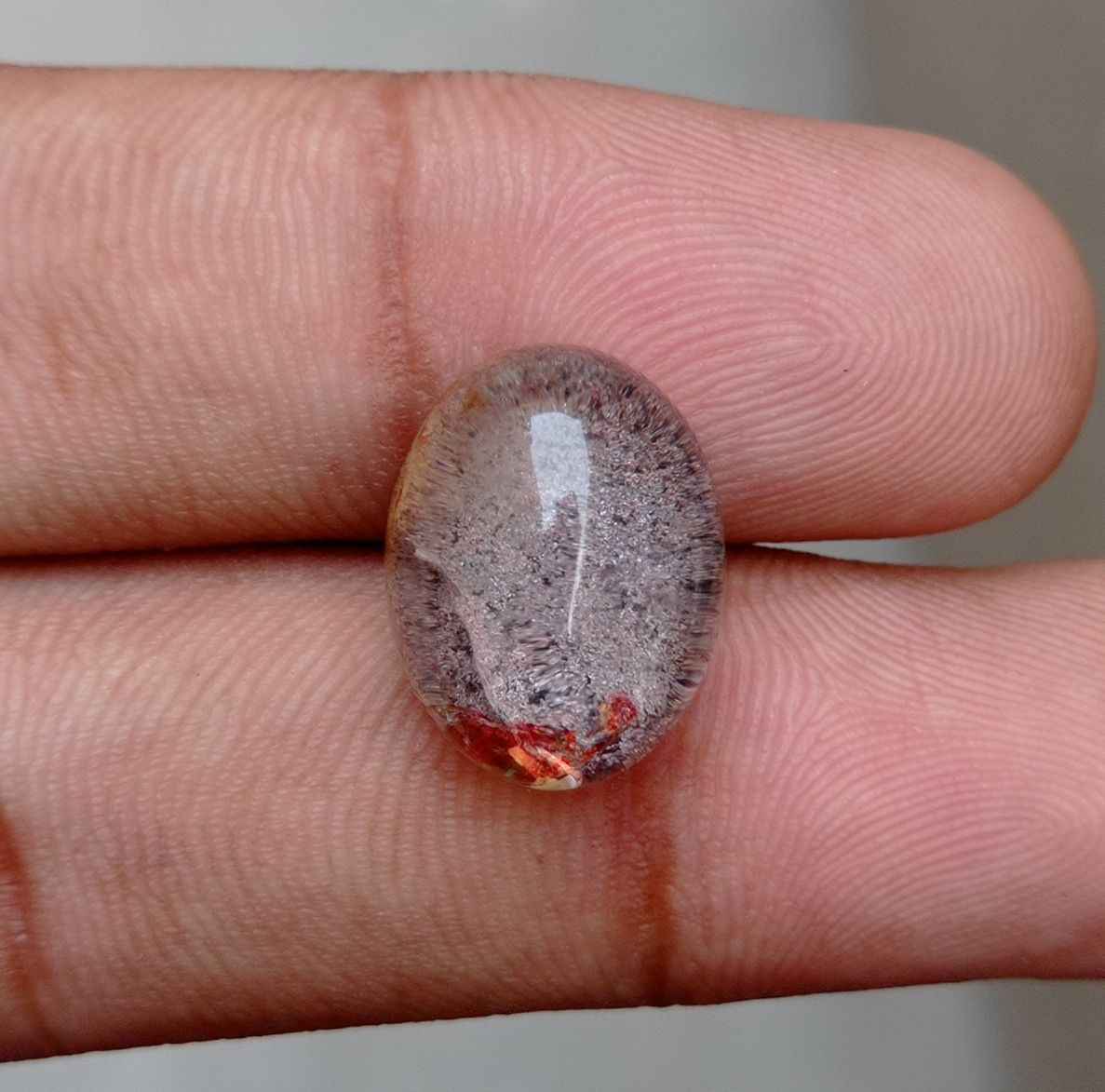 15.4ct Natural Phantom Quartz - Ghost Quartz - 16x13mm