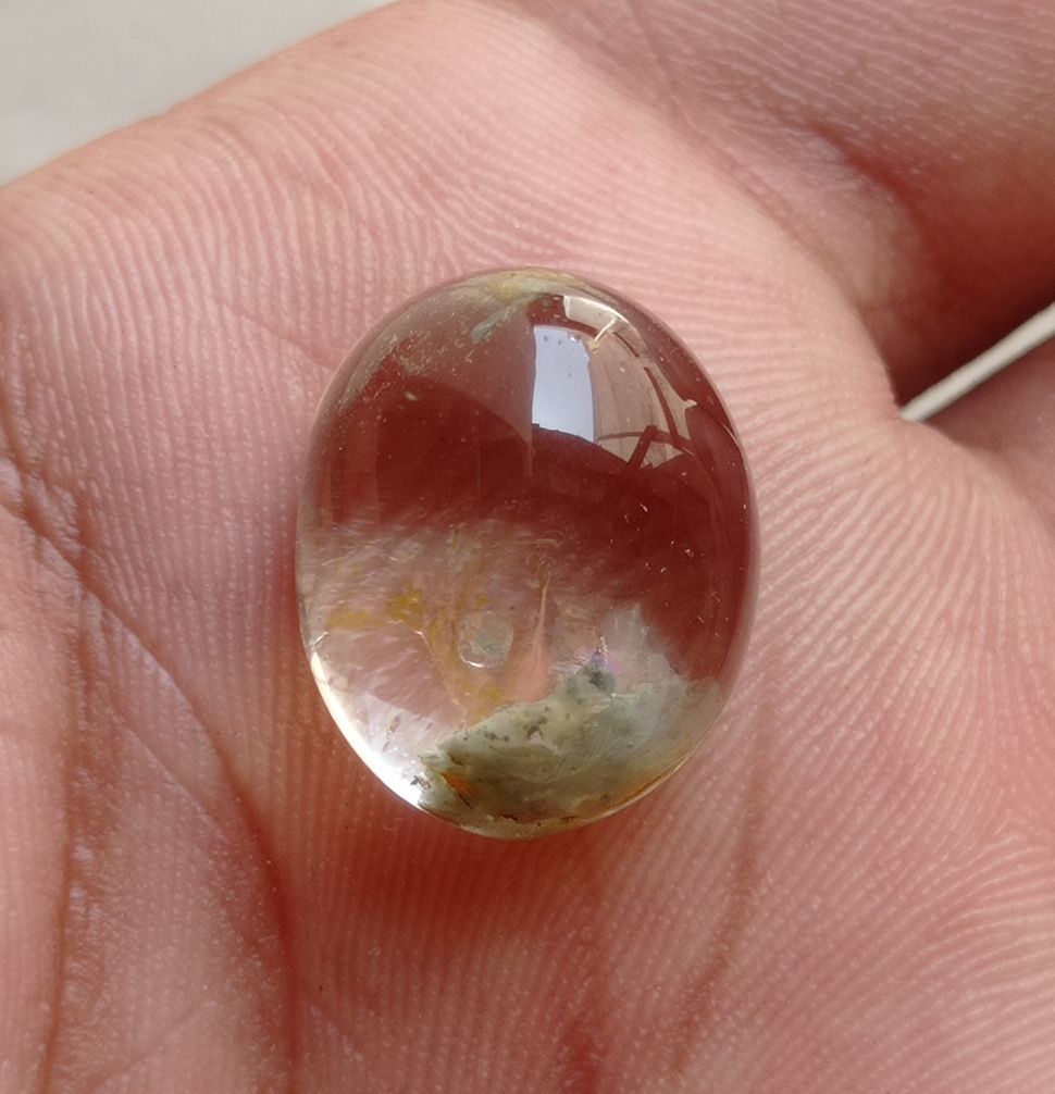 25.1ct Natural Phantom Quartz - Ghost Quartz - 19x15mm