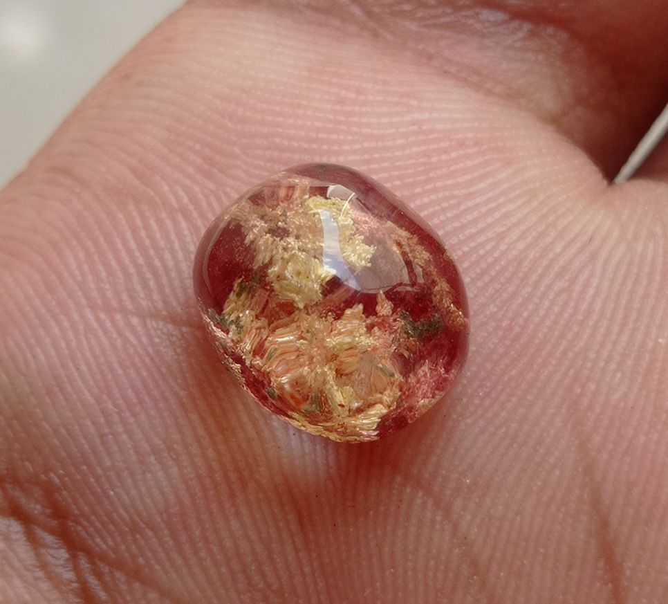 8.5ct Natural Phantom Quartz - Ghost Quartz - 13x11mm