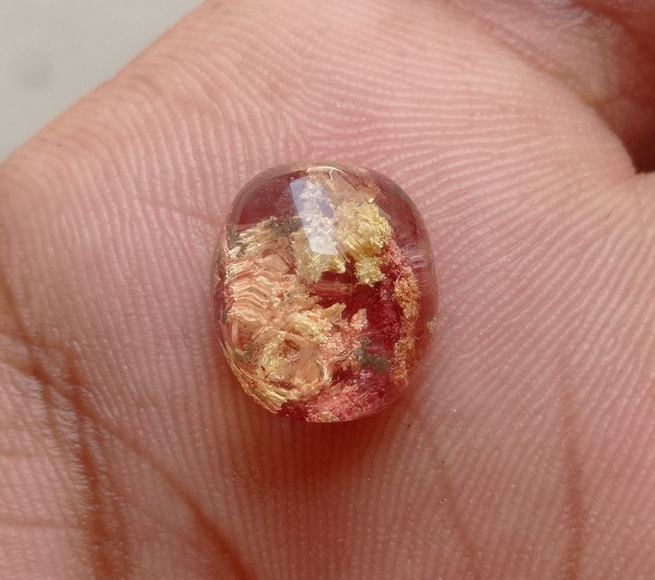 8.5ct Natural Phantom Quartz - Ghost Quartz - 13x11mm