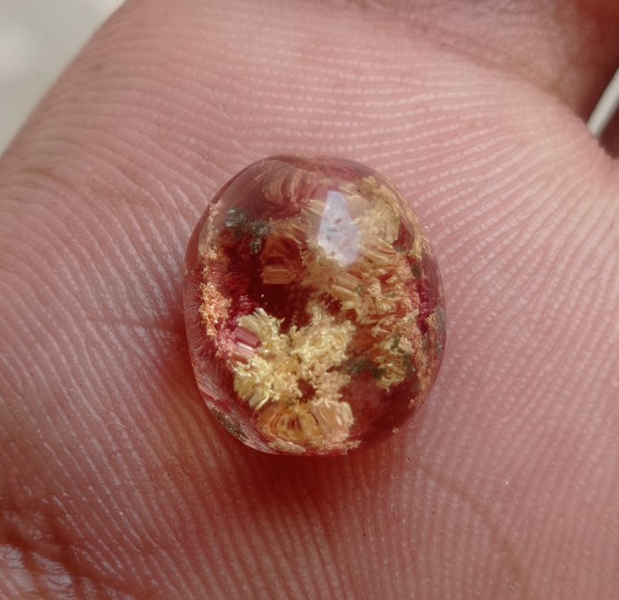 8.5ct Natural Phantom Quartz - Ghost Quartz - 13x11mm