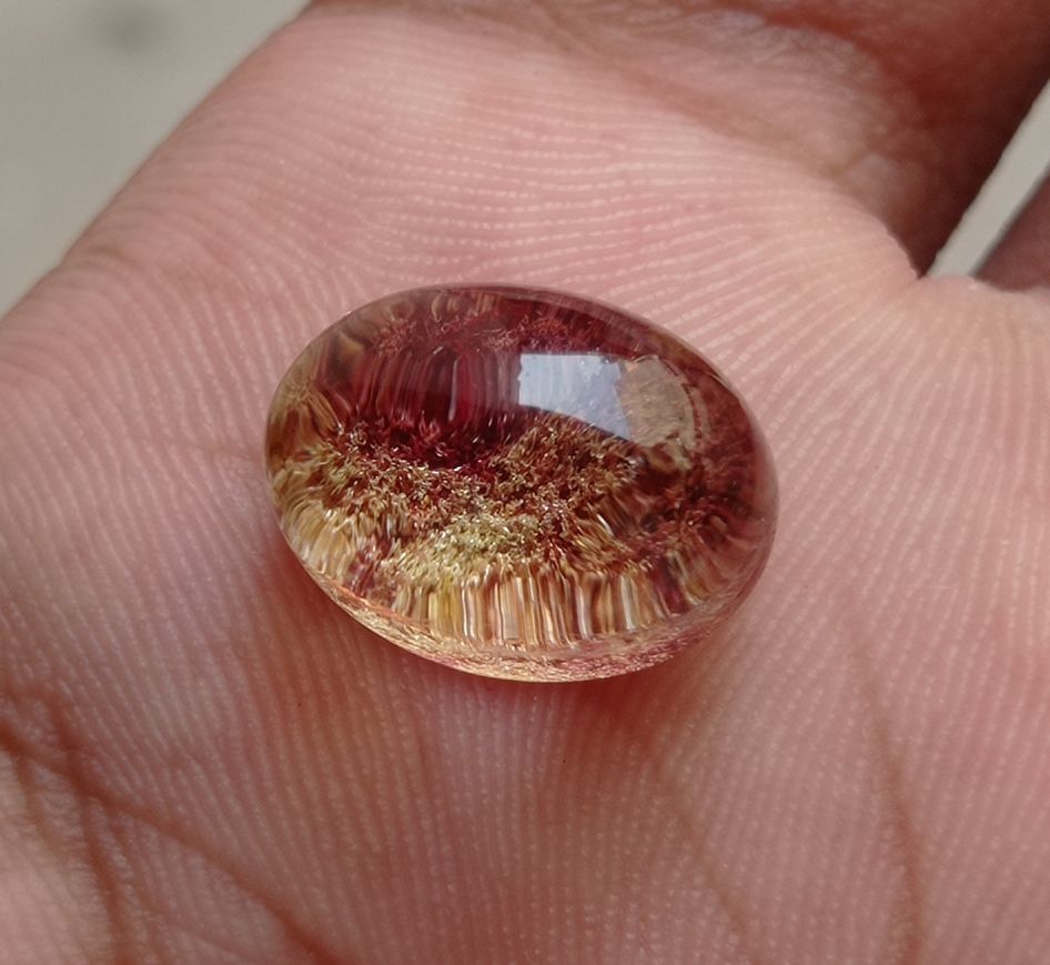 13.5ct Natural Phantom Quartz - Ghost Quartz - 16x11mm