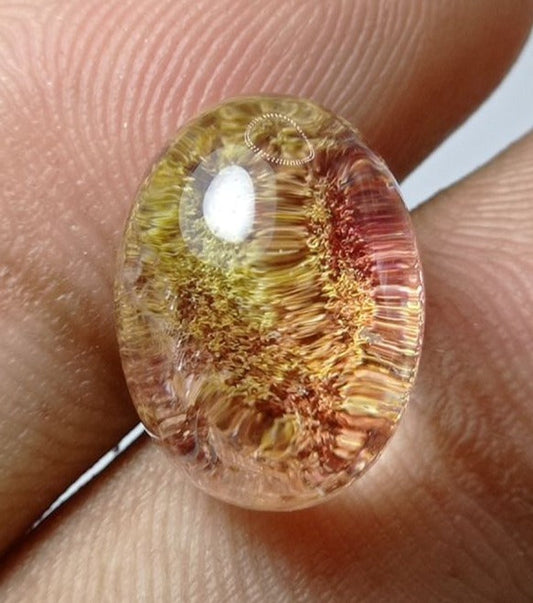 13.5ct Natural Phantom Quartz - Ghost Quartz - 16x11mm