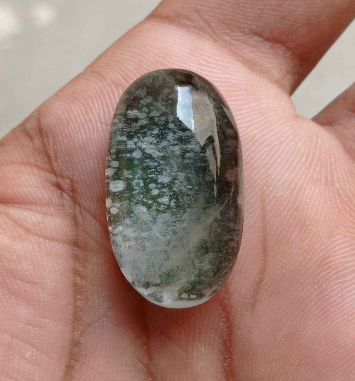 43.5ct Natural Phantom Quartz - Ghost Quartz - 30x17mm