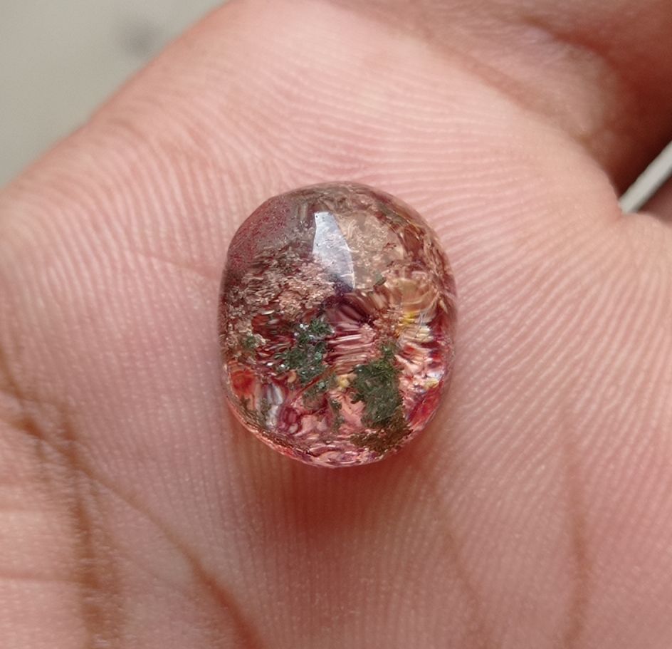 10.5ct Natural Phantom Quartz - Ghost Quartz - 14x11.5mm