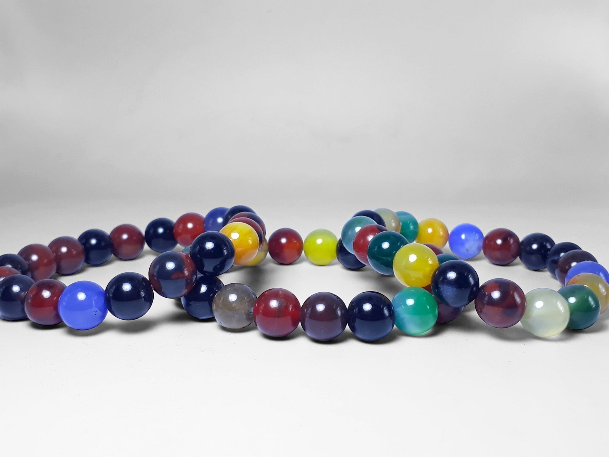 7 Chakra MultiColor Natural Agate Bracelet - 10mm