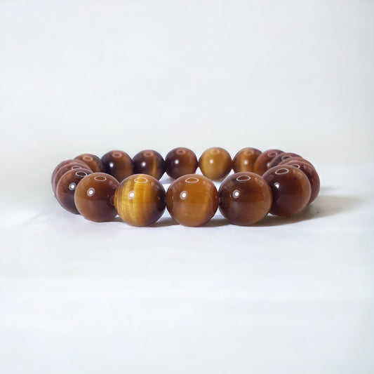 12mm Natural TigerEye Strech Bracelet