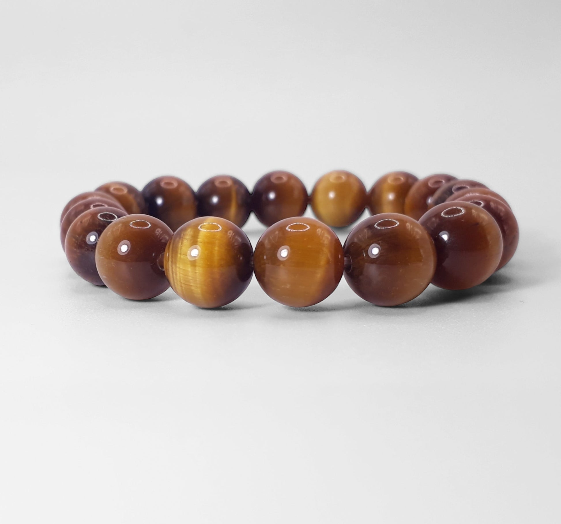 12mm Natural TigerEye Strech Bracelet