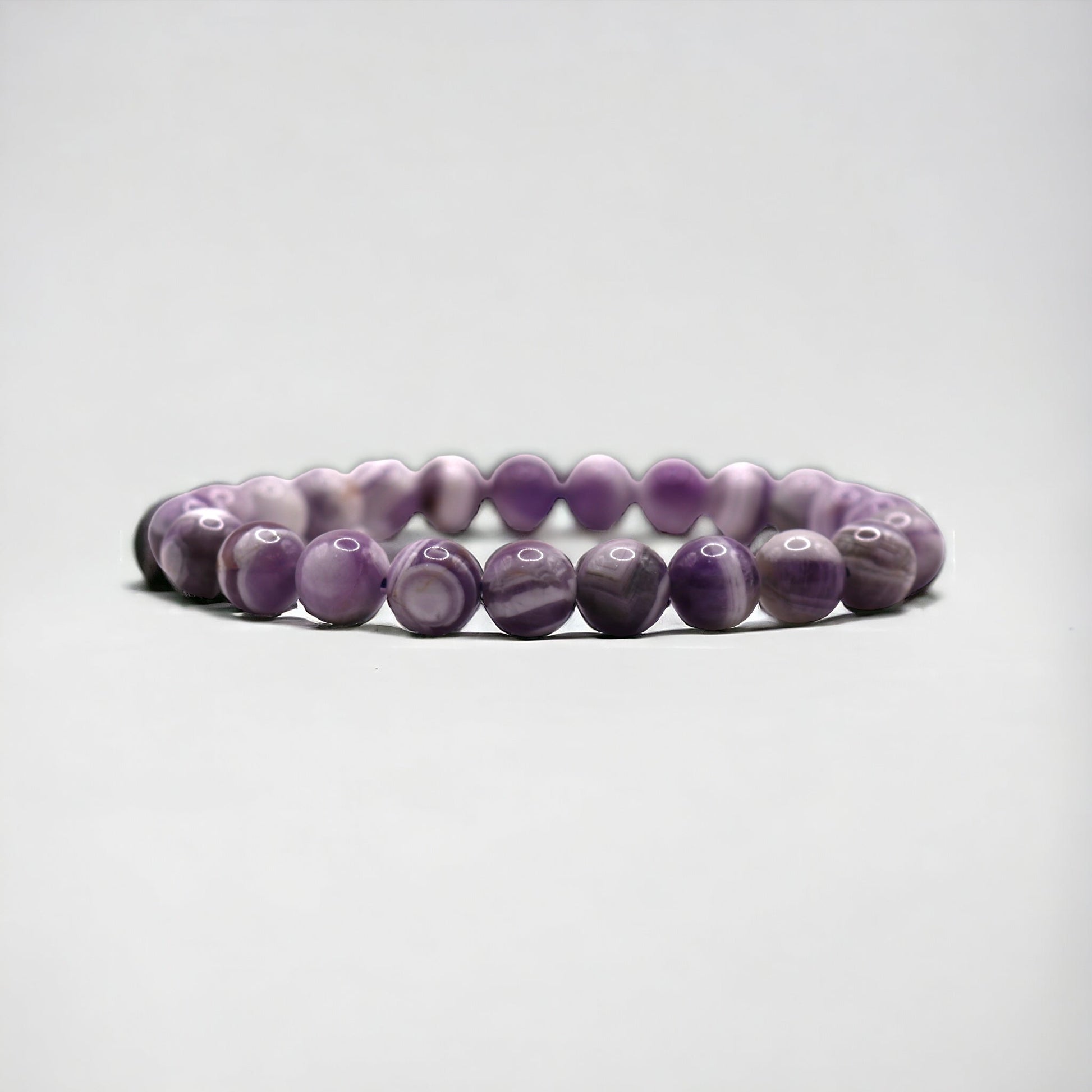 8mm High Quality Chevron Amethyst Strech Bracelet
