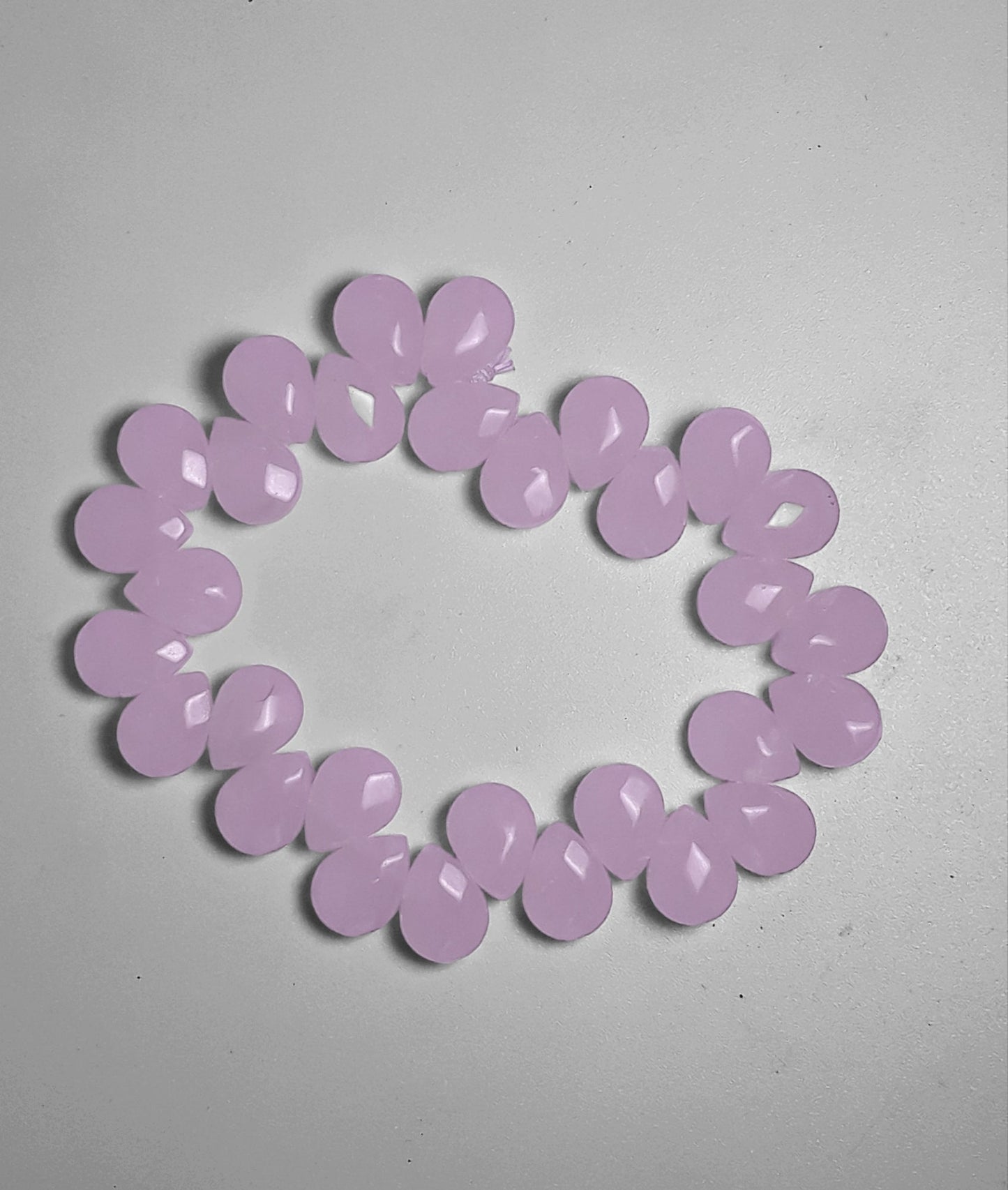 Elegant BabyPink Rose Quartz Pear Shaped Strech Bracelet - 12x9mm