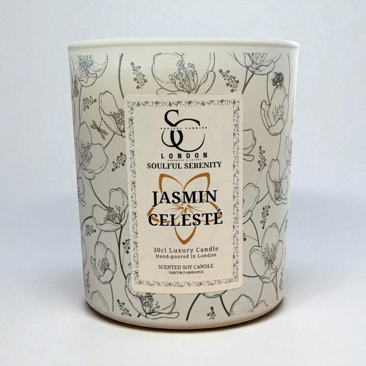 Jasmin Céleste – Luxury Jasmine & Amber Soy Candle (30cl)