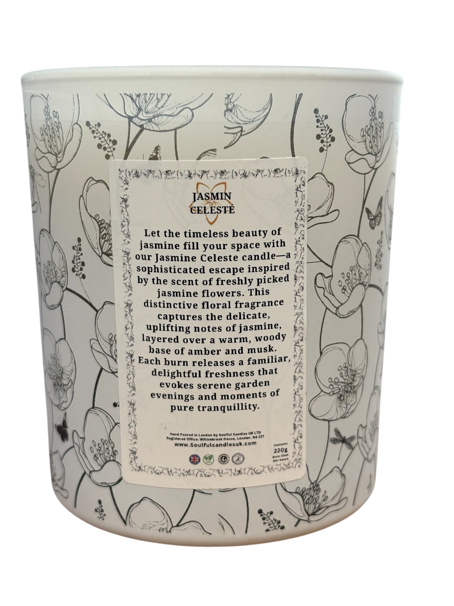 Jasmin Céleste – Luxury Jasmine & Amber Soy Candle (30cl)
