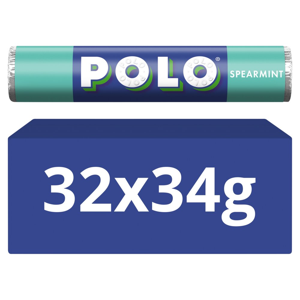 Polo Spearmint Mint Tube 34g (Box of 32)