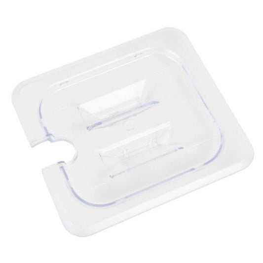 GN 1/6 Polycarbonate Gastronorm Notched Lid Clear