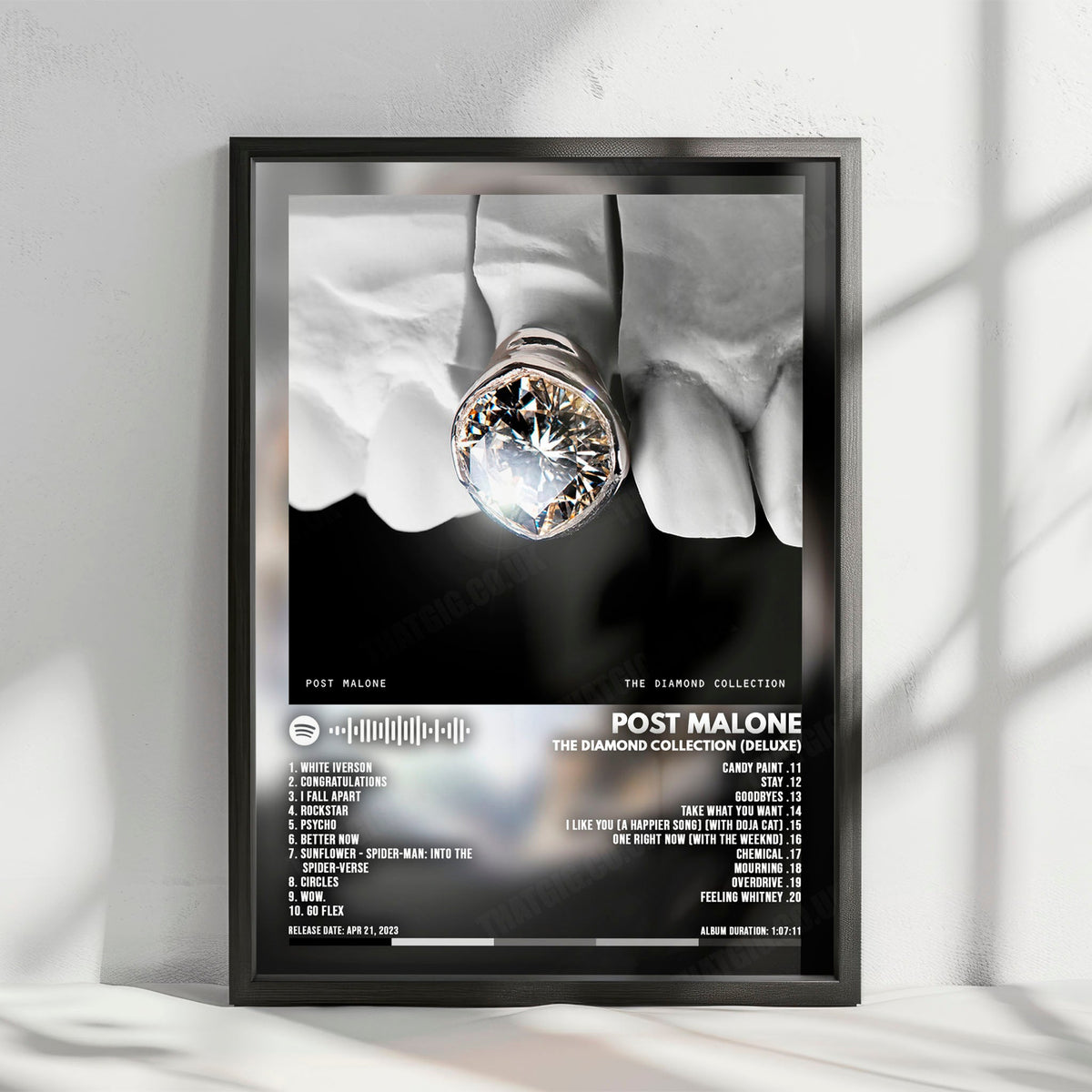 Post Malone "The Diamond Collection (Deluxe)" Album Cover Poster - with Complete Tracklist