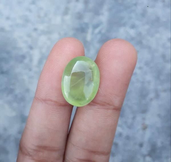 11.7ct Prehnite Cabochon - also called Grape Jade, Green Moonstone - 17x13mm