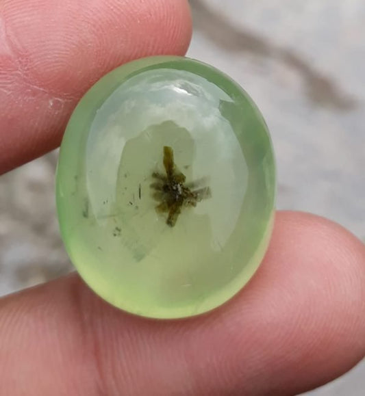 44.4ct Prehnite Cabochon - Prehnite - also called Grape Jade, Green Moonstone - 23x12mm