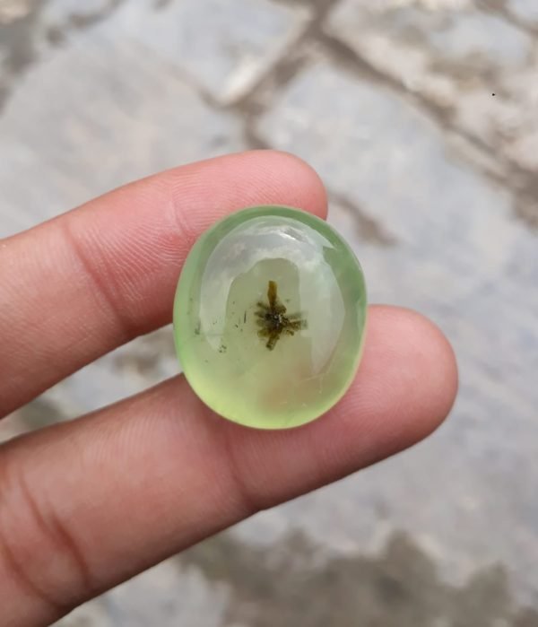 44.4ct Prehnite Cabochon - Prehnite - also called Grape Jade, Green Moonstone - 23x12mm