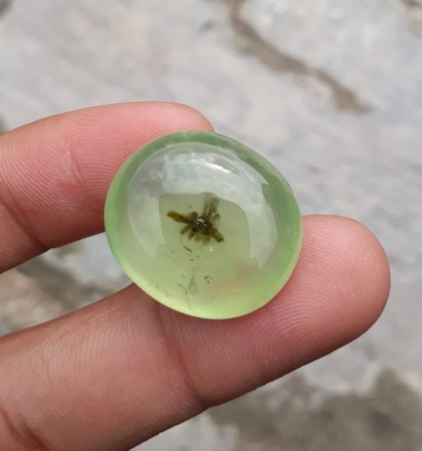 44.4ct Prehnite Cabochon - Prehnite - also called Grape Jade, Green Moonstone - 23x12mm