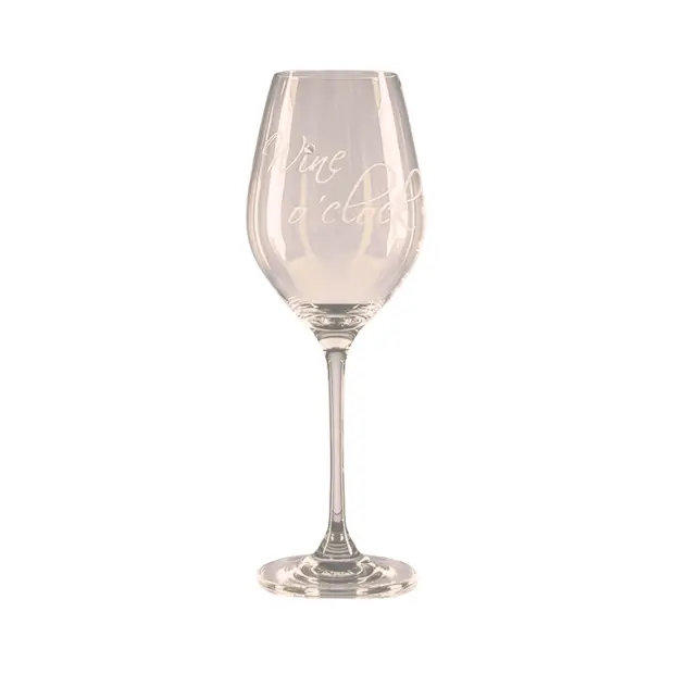 Diamante "Wine O'Clock" Wine Glass - In Gift Box