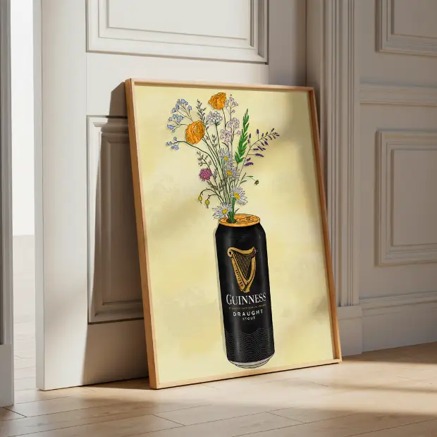 Guinness & Flowers - A5 Print