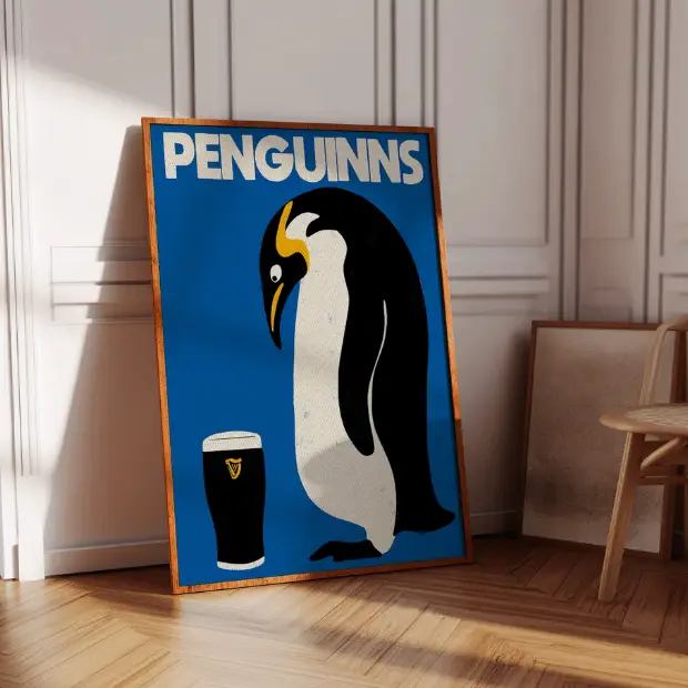 Penguinns - Penguin Guinness - A5 Print