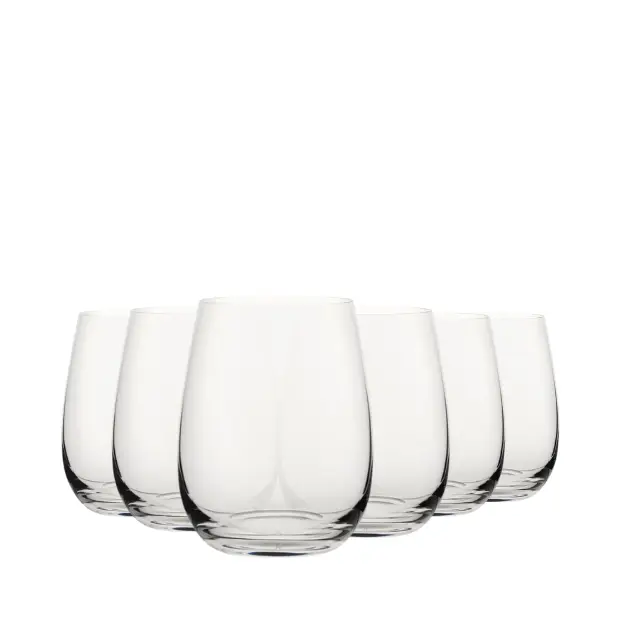 Amber Glass Whisky Tumblers - 350ml - Set of 6