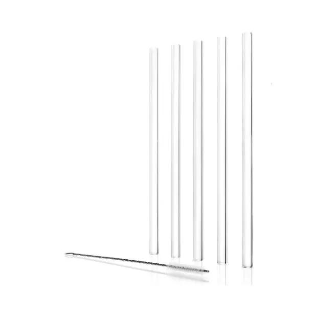 Stolzle Glass Drinking Straws with Cleaning Brush - Box of 6