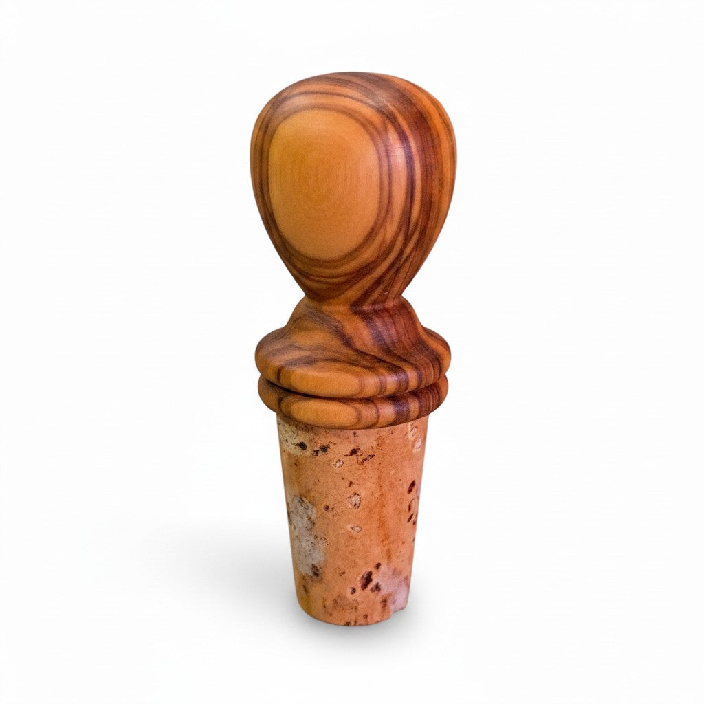 Olive Wood Wooden Bottle Stopper Handcrafted Wine Cork | Mushroom | Pear | Round | Apple