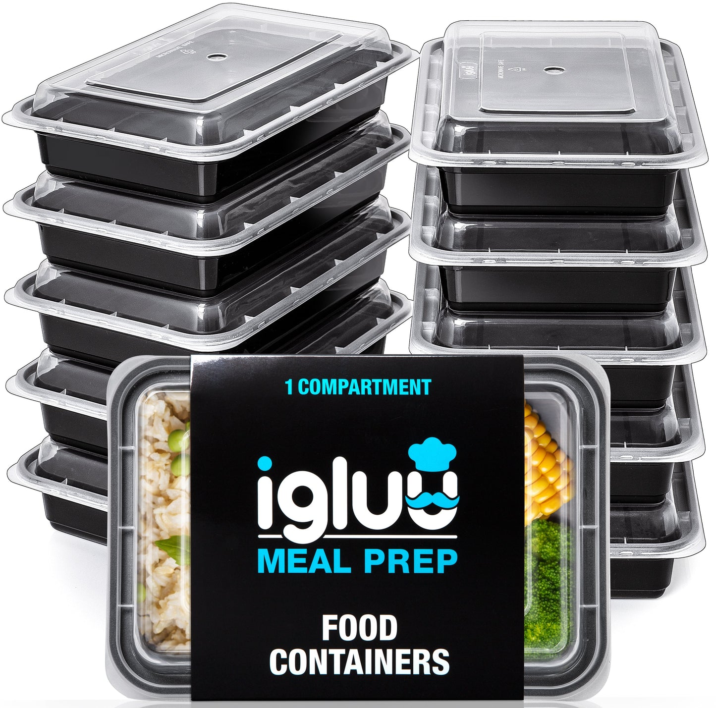 1-Compartment Reusable Plastic Containers - 828ml