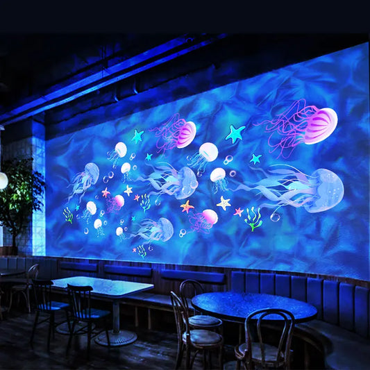 Projection spotlight of the Ocean World with dynamic water ripple jellyfish