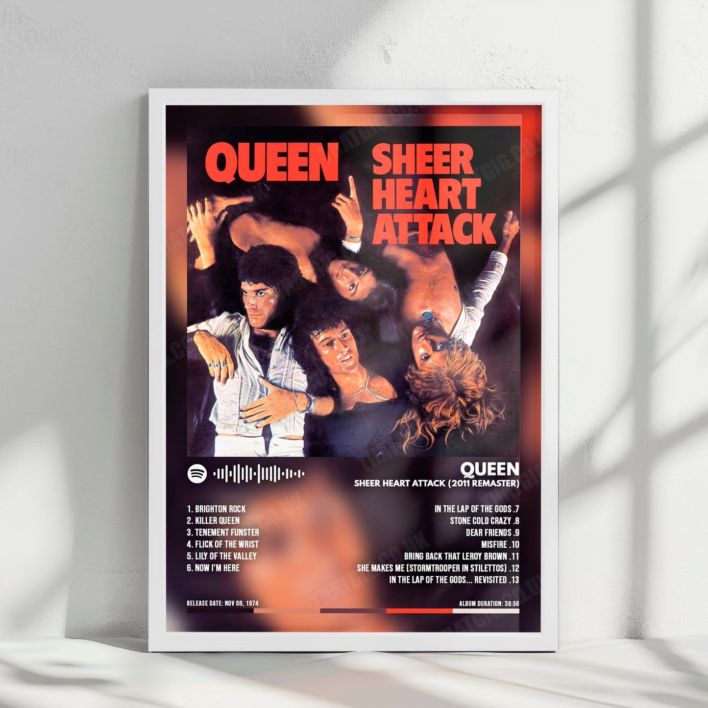 Queen "Sheer Heart Attack" Album Cover Poster - with Complete Tracklist