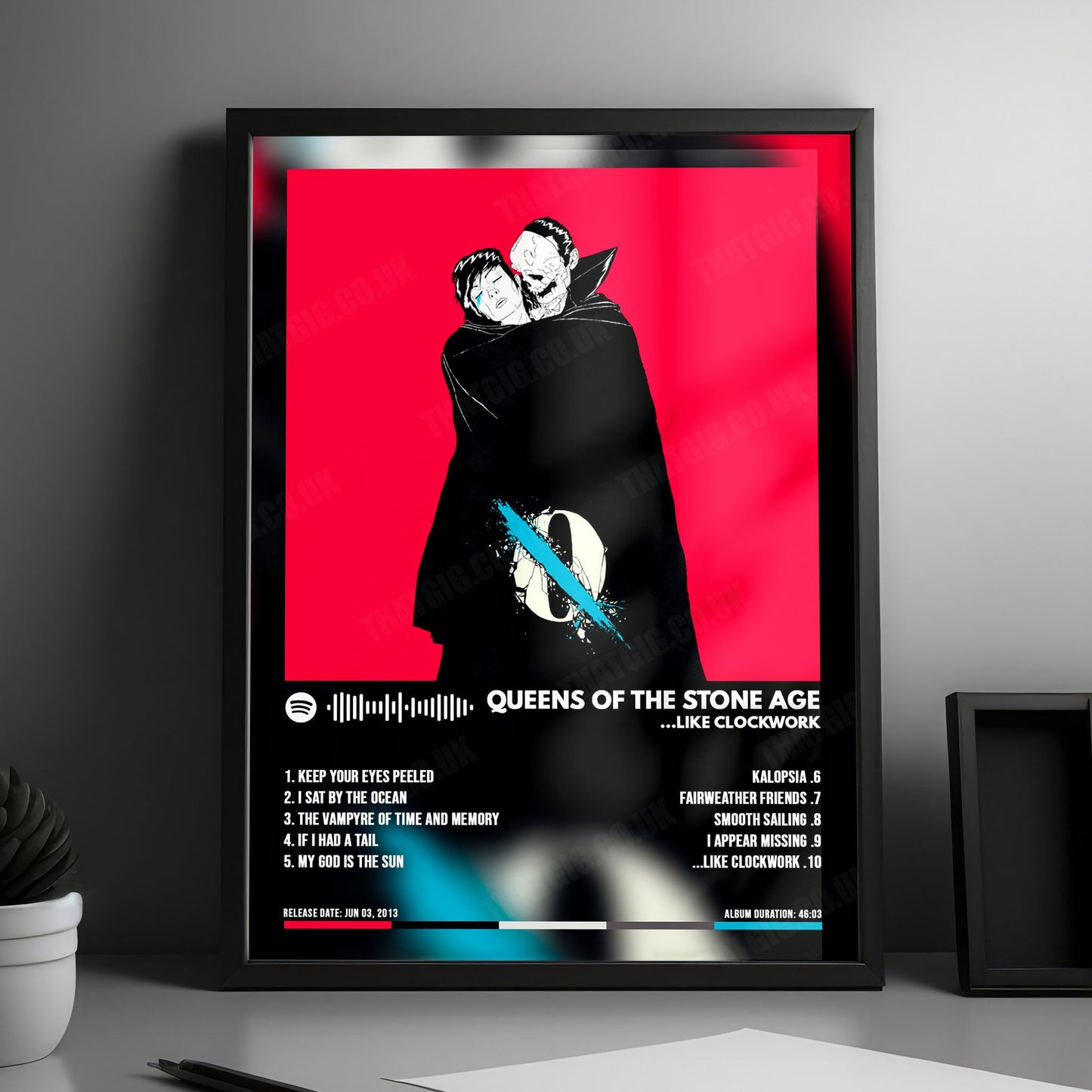 Queens of the Stone Age "...Like Clockwork" Album Cover Poster - with Complete Tracklist