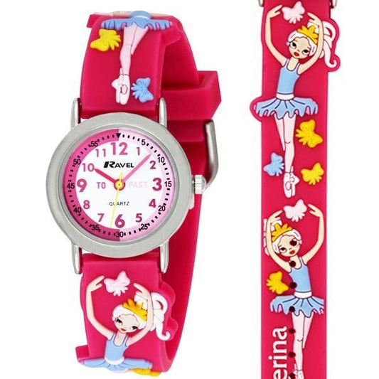 Ravel Ravel Children Girls 3D Cartoon Time Teacher Watch Ballerina R1513.73