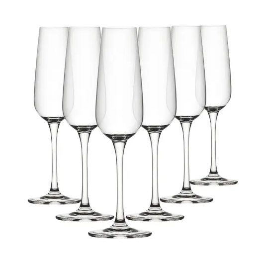 Mississippi Glass Flutes - 210ml - Set of 6