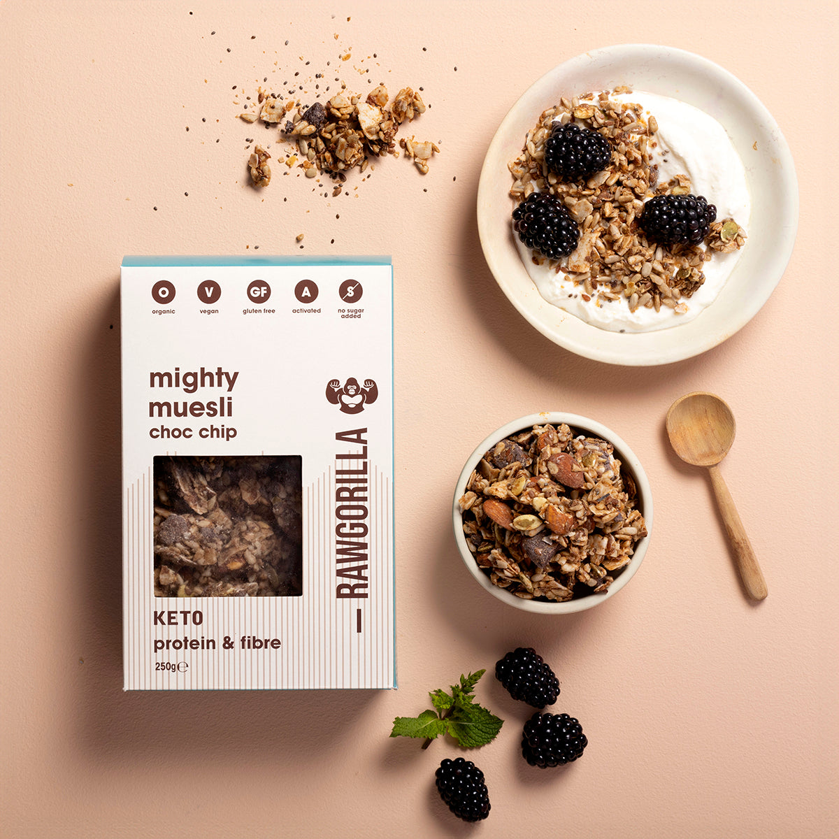 Organic Mighty Muesli Chocolate Chip Keto - 250g - RAWGORILLA