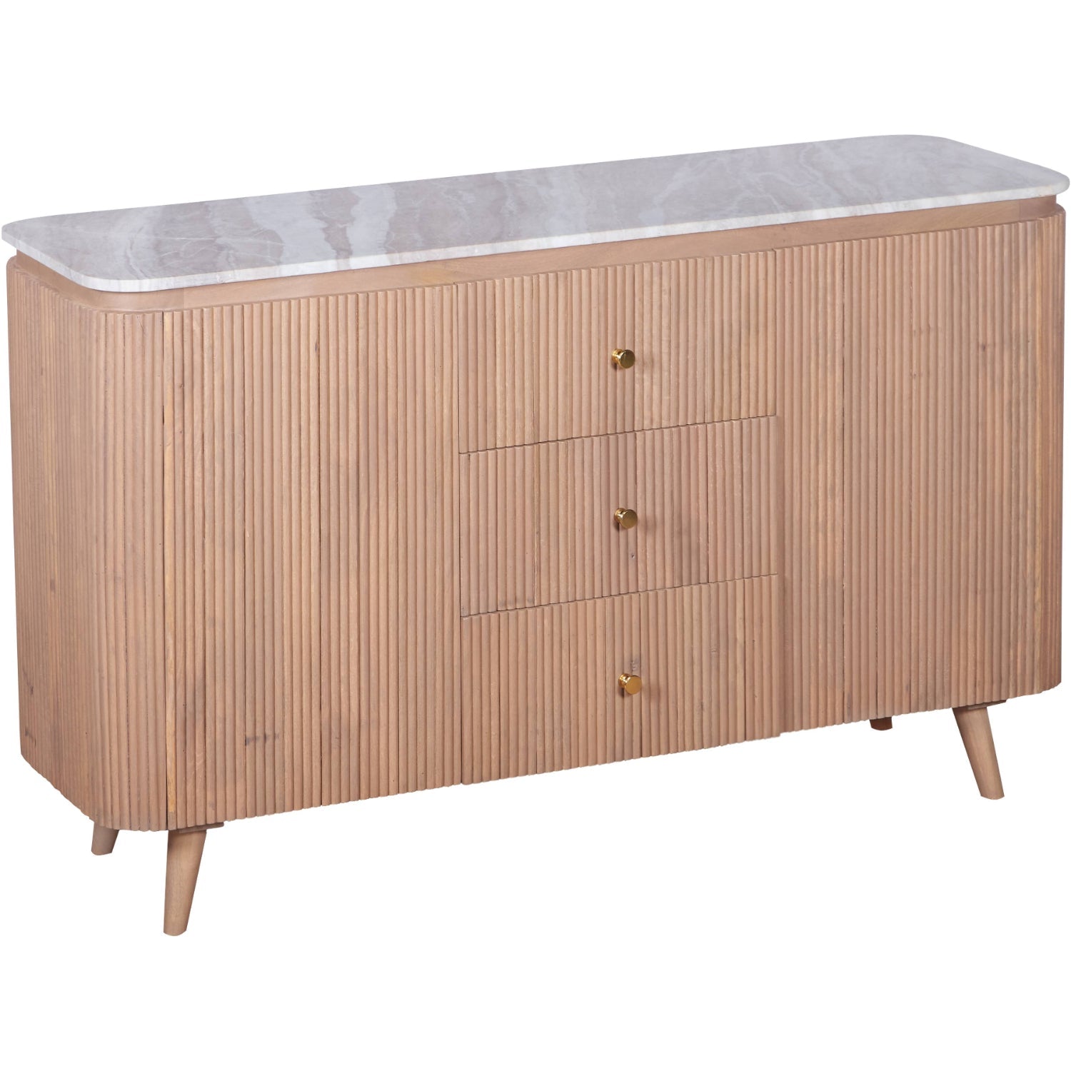 Bundi Natural Marble & Wood Extra Large Sideboard