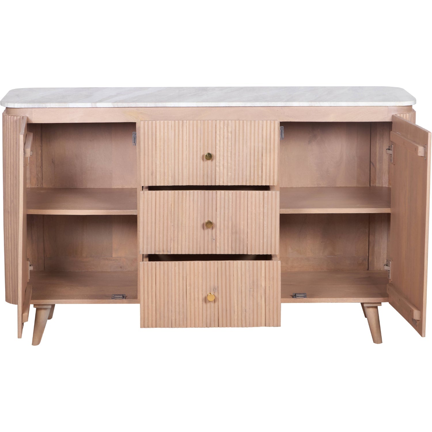 Bundi Natural Marble & Wood Extra Large Sideboard